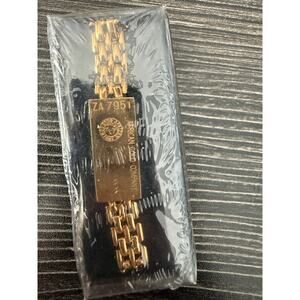 Vintage Sealed NWT African Gold Company Gold Bar Bracelet marked ZA 7951, 17.6g